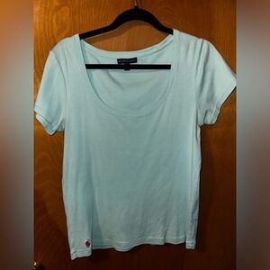 Ralph Lauren Women’s Scoop Neck Light Blue Top Size XL